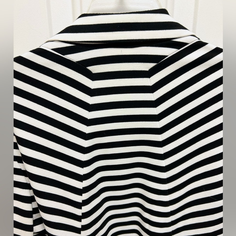 Chico’s Jacket - Black & White Striped Open-Front Jacket - Picture 5 of 11